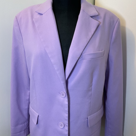 15. Divided Purple Blazer Oversized Long Sleeve Size Small - Picture 3 of 8
